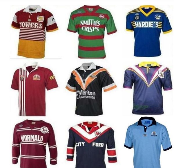 

mens retro rugby jersey brisbane broncos south sydney rabbitohs wests tigers holden blues parramatta eels sea eagles maroons malou sharks, Black;gray