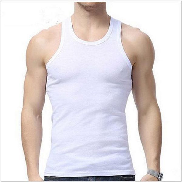 

men' tank 3colors men bodybuilding clothing fitness mens sleeveless gyms vests cotton singlets muscle plus size xxxl, White;black
