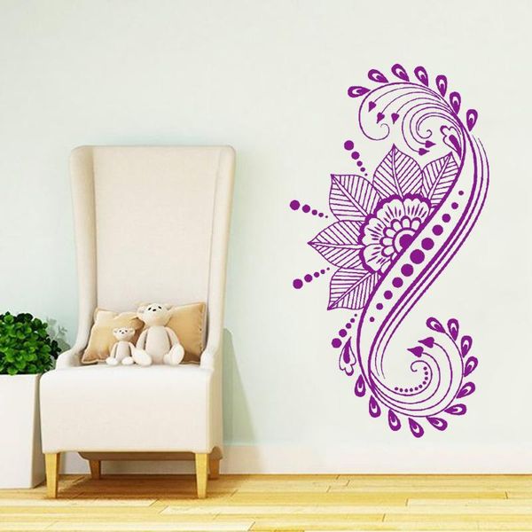 

wall stickers ornamental boho half mandala floral large sticker window decal removable lines home decoration decor