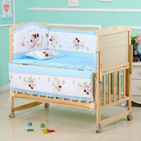 

bedding sets 100x56cm borns infant kids mattress for bassinet and crib ultra soft cotton cartoon animal baby bed bumper sheet