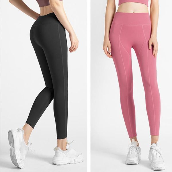 

yoga outfit salleaffo high elastic fabric black pink blue pants for women slim tight push up hip waist sport fitness leggings