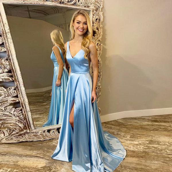 

modern lace long prom dresses strap open back high side split chiffon sweep train formal party evening gown elegant special occasion dress, Black