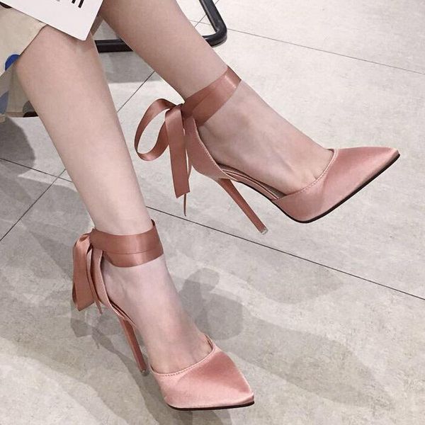 

dress shoes women pumps pu leather office lady stiletto high heels pointed toe fashion wedding party, Black