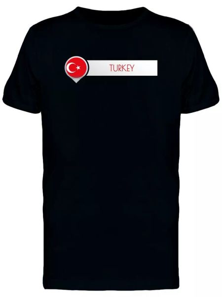 

cool map point turkey flag men's tee -image by shutterstock, White;black