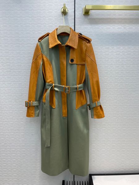 

women's trench coats 2021 autumn winter long sleeve lapel neck jackets designer brand same style outerwear 10-3-20, Tan;black