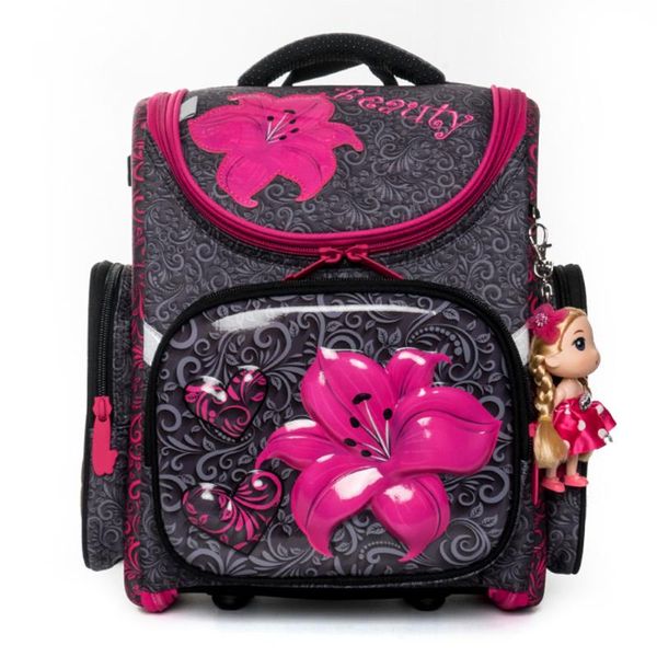 

school bags 3160 grade 1-3 3d cartoon for gilrs floral pattern orthopedic backpack children bag student mochila