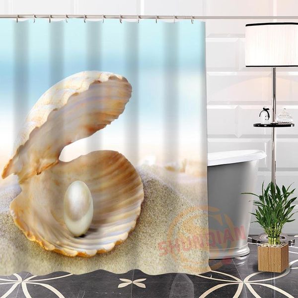 

shower curtains 100% polyester nice modern custom beautiful shell@1 fabric curtain bathroom waterproof h0223-77