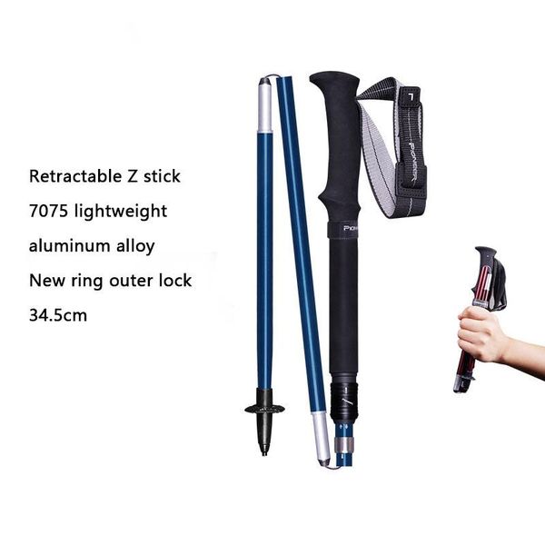 

folding trekking poles 5 sections lightweight outdoor walking pole hiking canes climbing stick 7075 aluminum