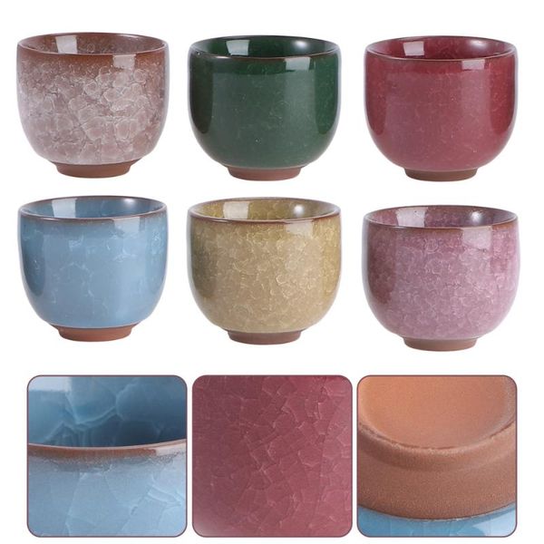 

mugs 6pcs ceramic tea set practical teaware household serving
