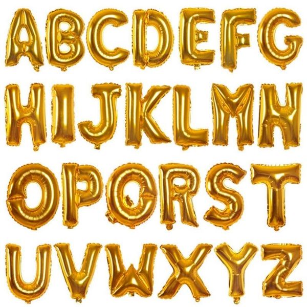 

party decoration 16 inch gold silver letter balloon anniversary birthday decorations wedding decor alphabet baby shower kid toy wholesale