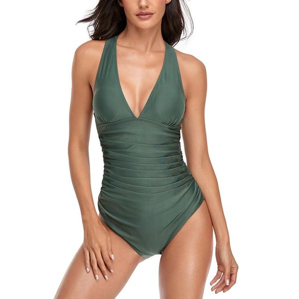 

women's swimwear women vintage swimsuit beach suit solid bikini bodysuit backless breathable bathing, White;black