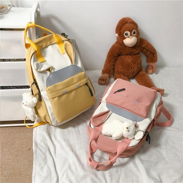 

school bags preppy style girls knapsacks nylon zipper shopping backpack women large capacity travel shoulder rucksack