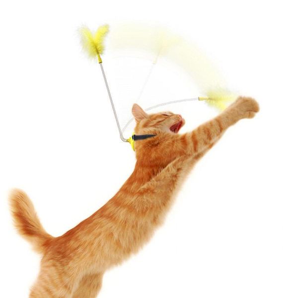 

cat toys teaser interactive spring wand feather pet supplies kitten head accessories