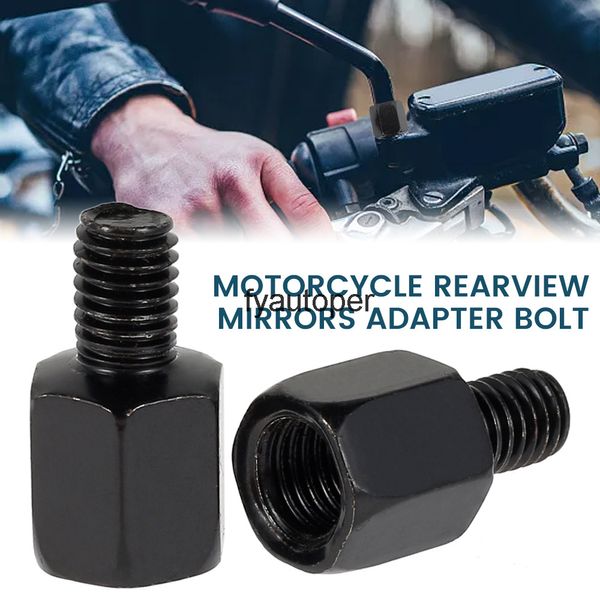 Paar schwarze Motorrad-Spiegeladapter M10 10 mm M8 8 mm Rückspiegel-Konvertierungsschraube im Uhrzeigersinn, gegen den Uhrzeigersinn, Rechts-Links-Gewinde