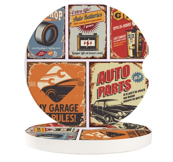 

table runner ceramic stone round car coasters set old posters advertising navigation mug tea cup cold drinks mat
