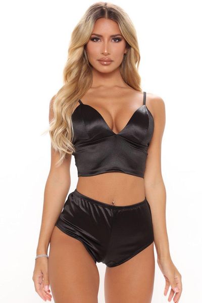 

bras sets european and american sling two-piece low-cut black short pant temperament temptation waist exposure lingerie, Red;black