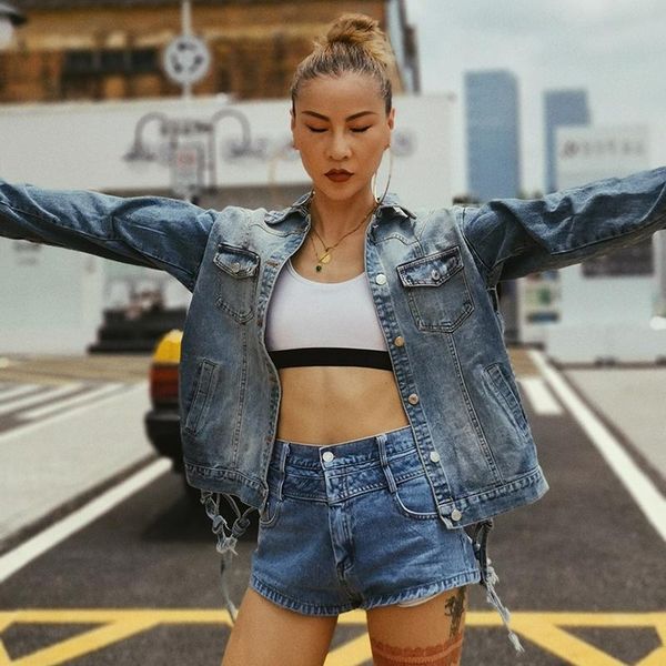 

women's jackets backless jean jacket women lapel collar long sleeve tassel bandages summer coat female fashion tide 7vfi, Black;brown