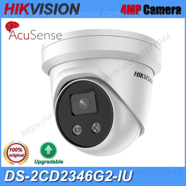 

cameras original hikvision ds-2cd2346g2-iu 4mp poe ir darkfighter built-in microphone acusense fixed turret network camera