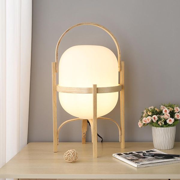 

table lamps wooden lamp for bedroom bedside study sitting room japanese personality contracted glass dimming decorative desk light