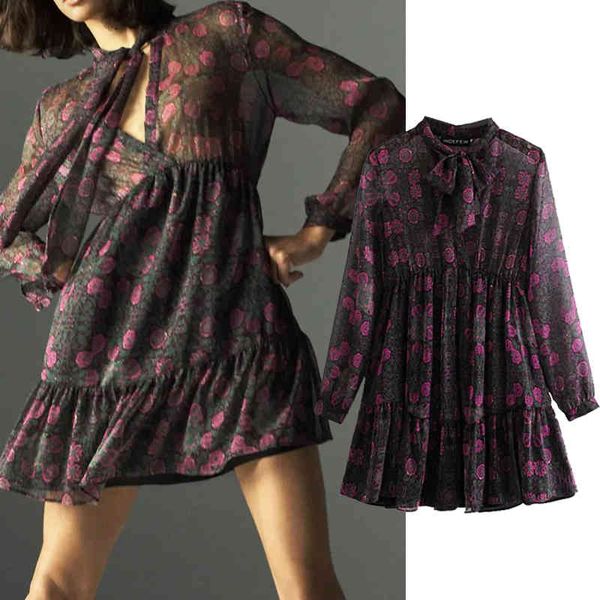 

rompers stylish the-neck flower prints lace up bow dresses long ladies thin spring dress, Black;white