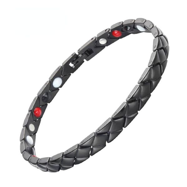 

link, chain simple stainless steel women bracelets magnetic titanium bracelet jewelry, Black