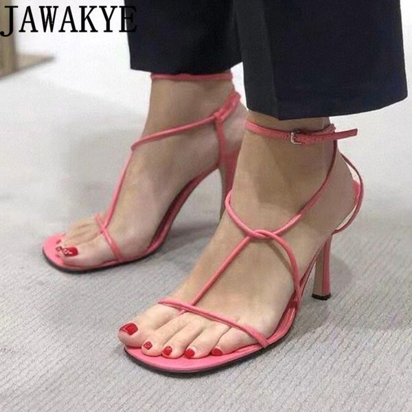 

dress shoes summer flip flop high heel sandals woman gladiatus knotted leather one strap split toe mujer, Black