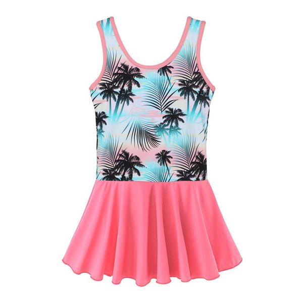 

baohulu upf50+ children's swimwear print kids girls swim dress one piece cocotree swimsuit for girl child beach bathing suit