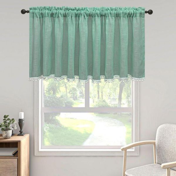 

curtain & drapes thermal insulation washable modern half tulle rod pocket short for home