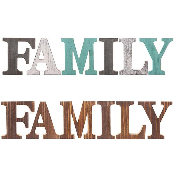 

6pcs wooden family letters set ornament sign living room standing art craft decorate home party ceremony decor 13x15cm alphabet novelty item