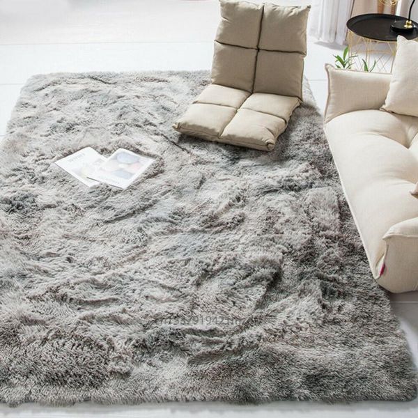 

carpets silky carpet plush tie-dye mats beautiful shaggy rugs faux fur bedroom floor living room alfombra fluffy area