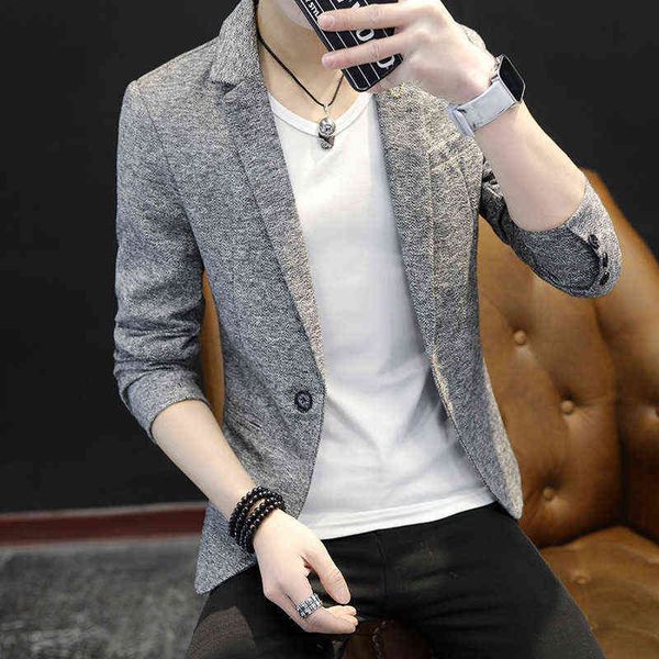 

luxury suits blaze suit spring and autumn small suit youth korean slim fit coat men's fashion top, Black