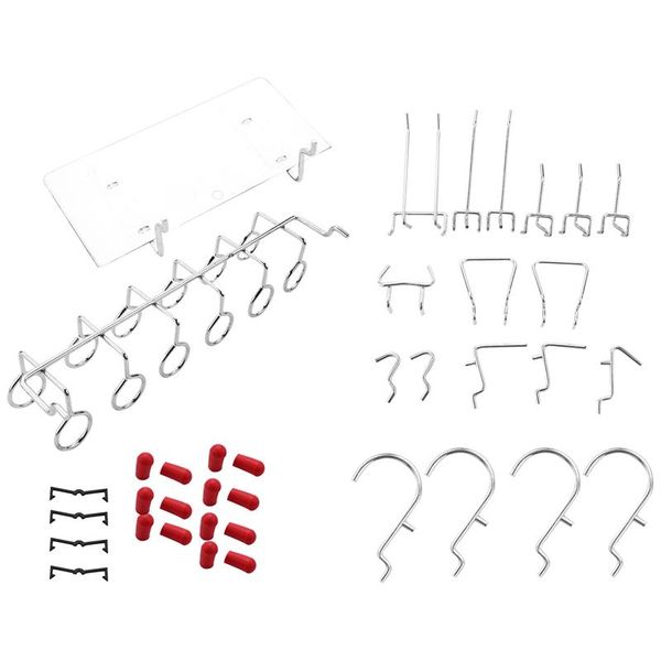

hooks & rails 86 piece pegboard organizer assortment with metal hooks,pegboard bins and peg locks