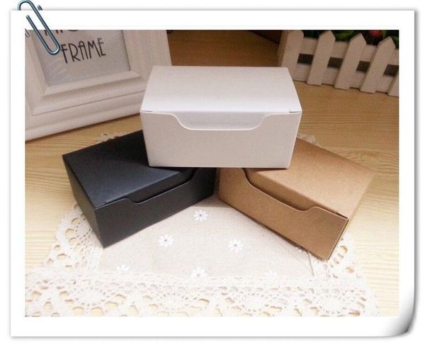 

gift wrap black kraft white rectangle paper boxes | wedding birthday party favor box handmade product jewellery soap business card packi