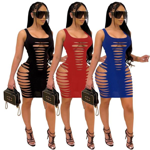 

casual dresses nightclub style women's clothing custom sleeveless suspender personality hole fashion back hollow solid color summer dre, Black;gray