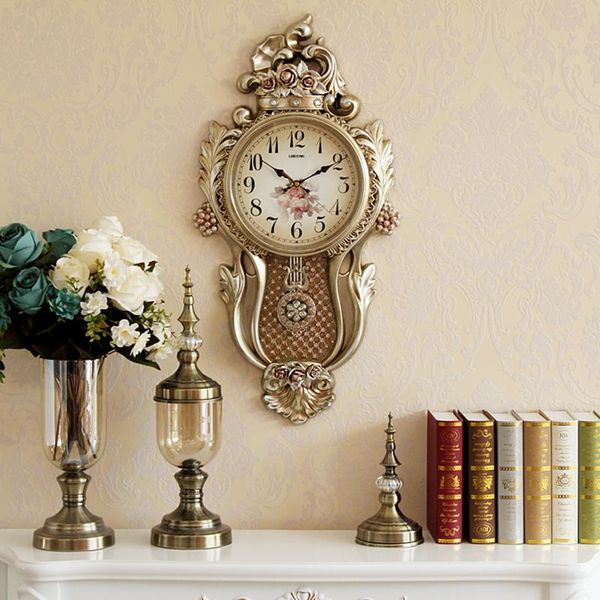 

wall clocks atmospheric european retro clock, living room creative household silent quartz clock