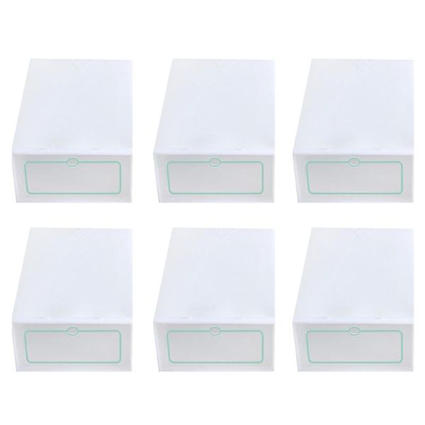 

clothing & wardrobe storage 12pcs shoes boxes thickened transparent stackable case shoe container - size (white)