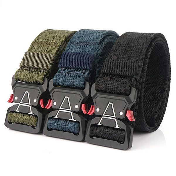 

waist support quick release tactical belt men's brand design steel buckle man quality canvas elastic belts waistband casual men, Black;gray