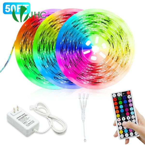 

led strip light rgb 12v 24v tv music smd flexible 5m 10m 15m 20m diode tape rf remote ac85-265v for room strips
