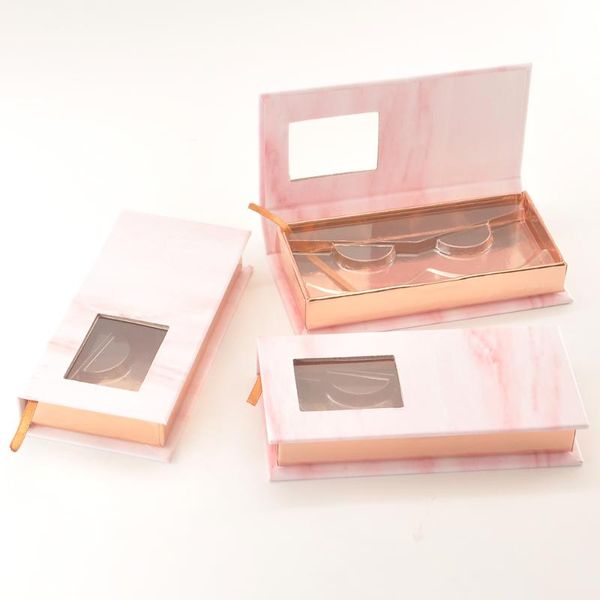 

wholesale eyelashes box package lash boxes packaging case custom logo faux cils 3d mink lashes storage marble makeup bulk vendor false
