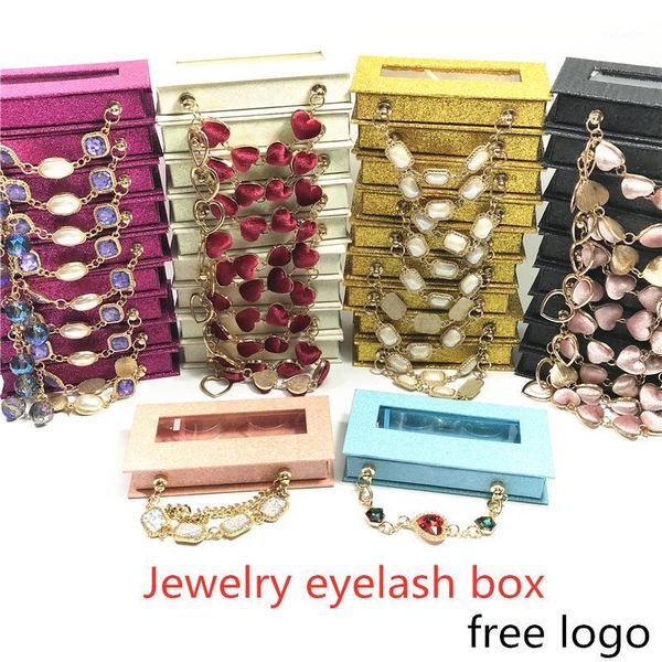 

wholesale jewellery false eyelashes packaging box logo fake 3d mink lashes boxes faux cils strip rectangle magnetic case1