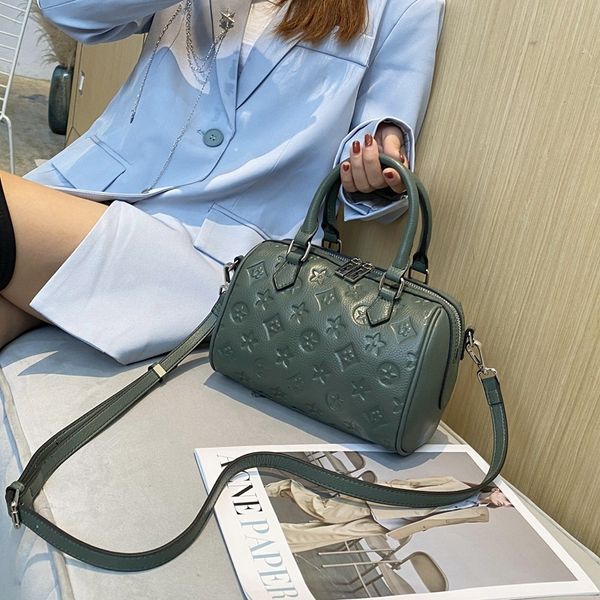 

fashionable leather pattern versatile boston women's bag one shoulder 2021 messenger handbag 9802