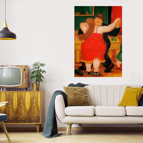 Fat Dance Girl Home Decor Enorme pittura ad olio su tela Handpainted / HD-Print Parete Art Pictures Pictures Personalizzazione è accettabile 21062724