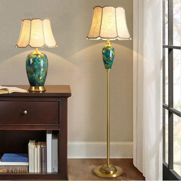 

green ceramic led floor lamp for living room sofa standing lamps indoor decoration stand lights 110v 220v