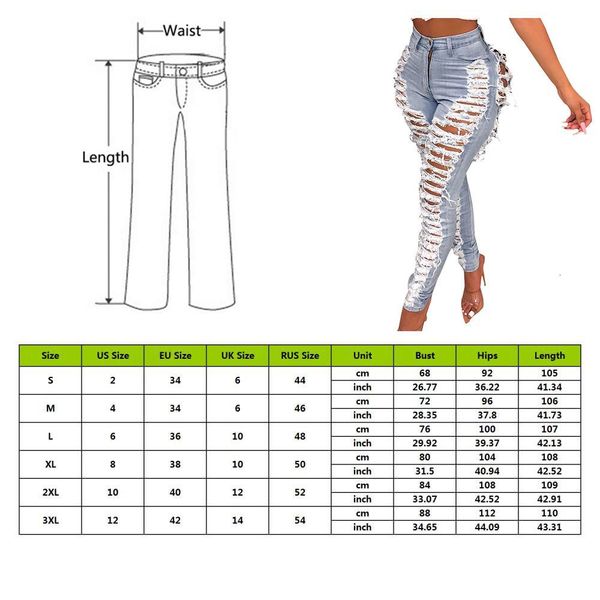 

women's jeans women ripped hole fashion casual washed denim pants femme destroyed high waist ny pencil bodycon trouser, Blue