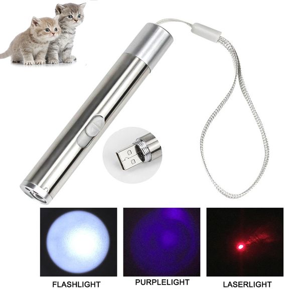 

3 In 1 Multifunctional Laser Pen Creative Cat Chaser Toy Rechargeable Flashlight Pointers Interactive Toy For Pet Training Tool