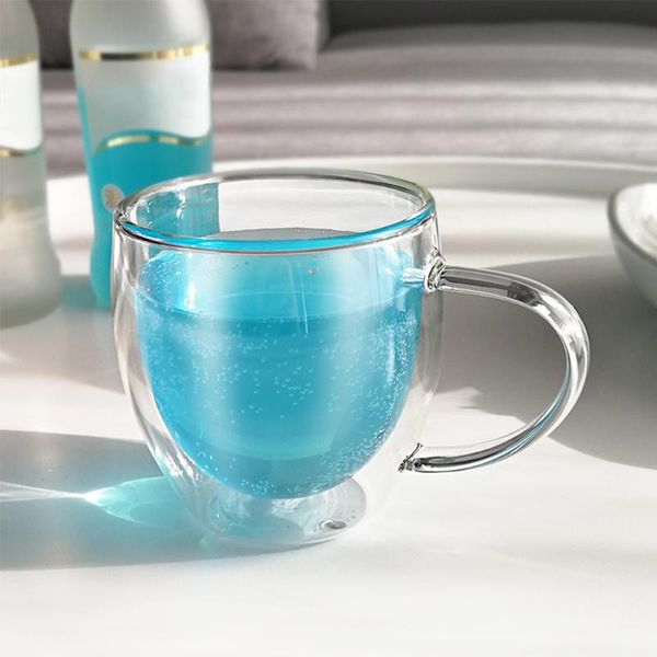 

heat-resistant double wall glass cup beer espresso coffee set handmade mug tea whiskey cups drinkware wine glasses