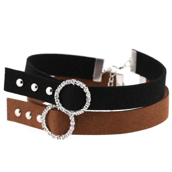 

chokers pu leather heart round spike rivet studded choker necklace gothic women black jewelry birthday party gift chocker collar, Golden;silver