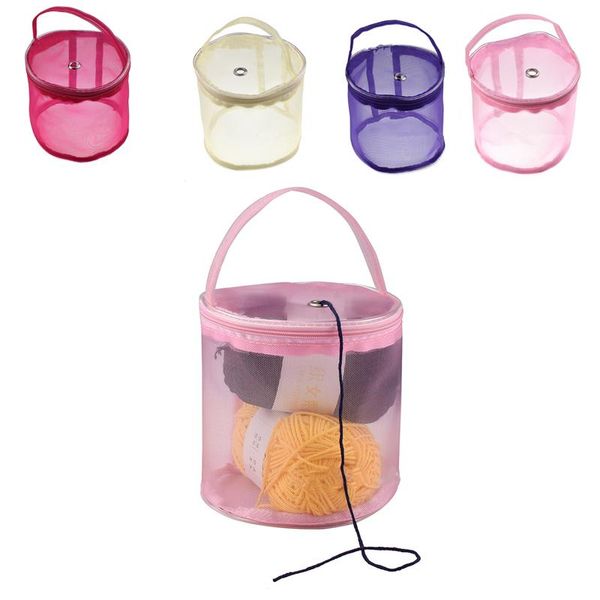 

other arts and crafts knitting needles yarn tote organizer round crochet bag diy craft woolen storage basket sewing tool accessories