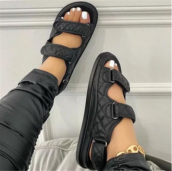 

fashion woman sandals flat with soft sole black white women ladies shoes summer platform sandalias