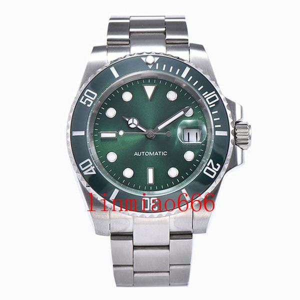 

men automatic mechanical watch 40mm luxury fashion waterproof date wristwatches business male clock reloj hombre 2813, Slivery;brown